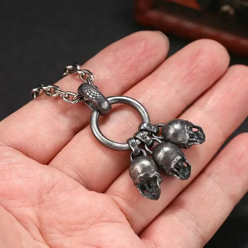 Three-Headed Skull Pendant